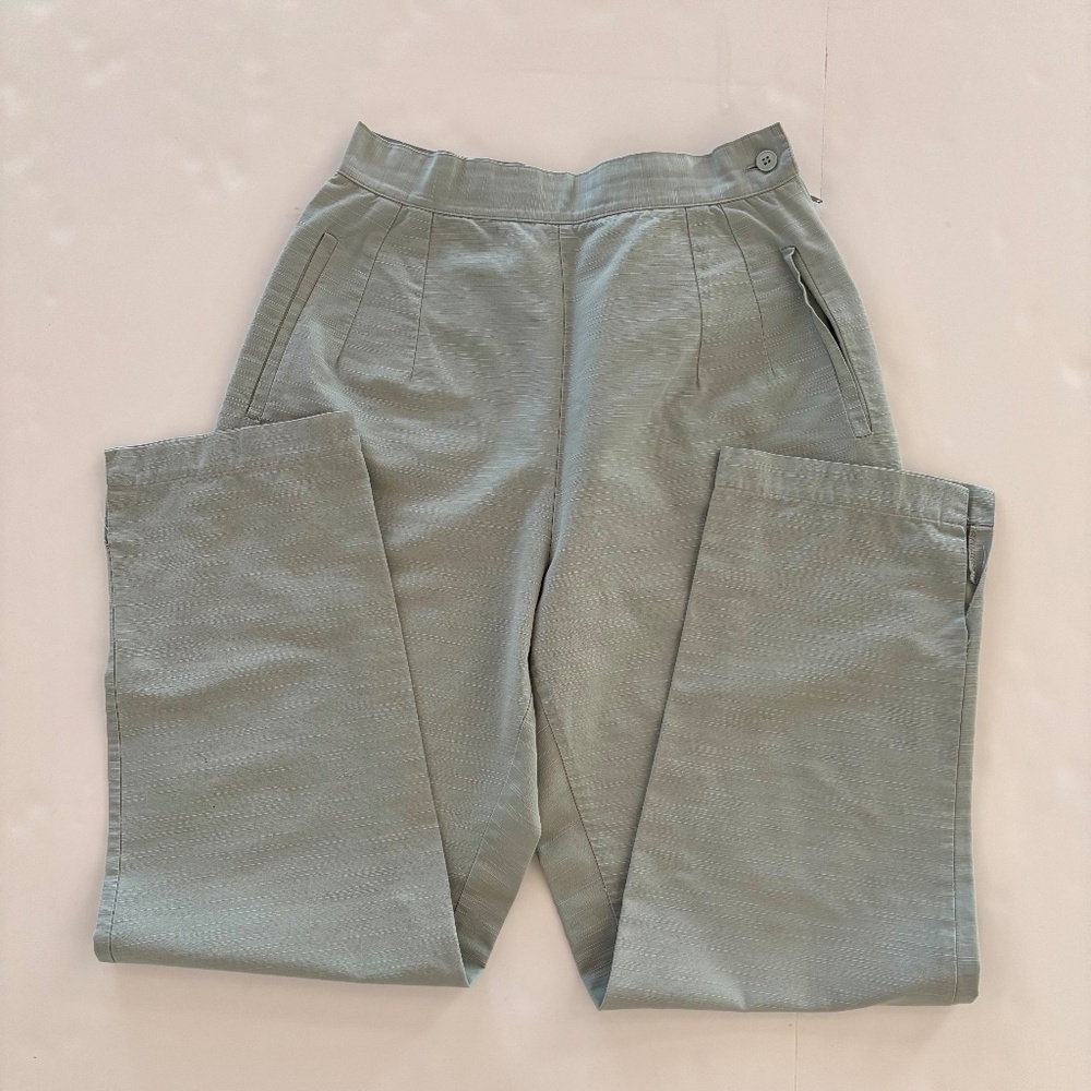 Women's Vintage Cotton Unique Ankle Pants Color Mint/Sage size S